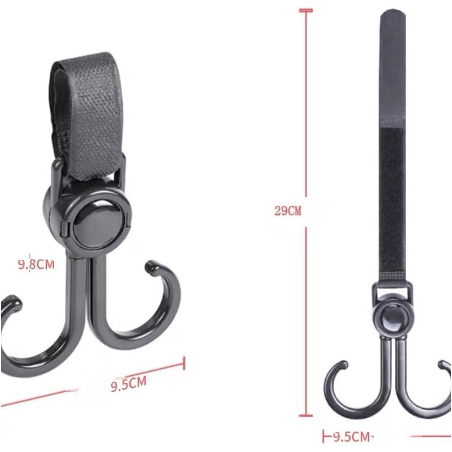 8742 Multi-Purpose Strong Pushchair Hook Clip Baby Carriage Hook 360Degree Rotating Black Stroller Clip for Hanging Bag, Baby Carriage Hook for Cars, Wheelchairs, Walking Aids, Bicycles, Shopping Trolley, Bicycles (1 Pc) 8742 Multi-Purpose Strong Pushchair Hook Clip Baby Carriage Hook 360Degree Rotating Black Stroller Clip for Hanging Bag, Baby Carriage Hook for Cars, Wheelchairs, Walking Aids, Bicycles, Shopping Trolley, Bicycles (1 Pc)